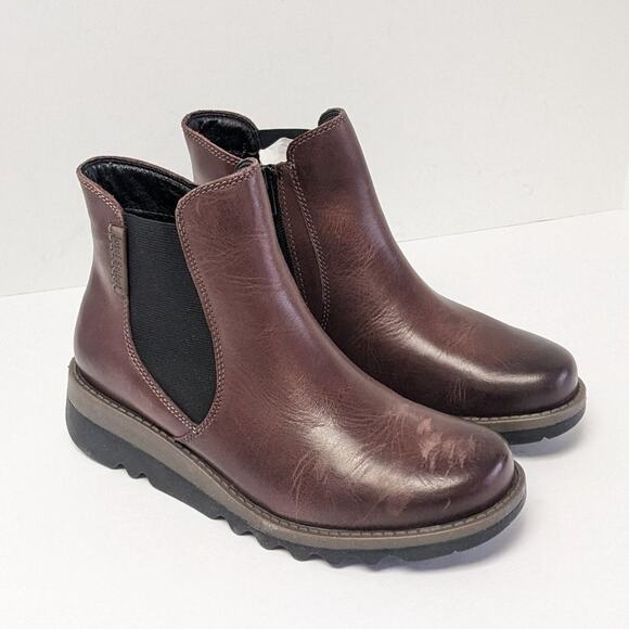 Josef Seibel Lina Chelsea Boots Brown Leather Womens 37 EU (US 6-6.5 M)
